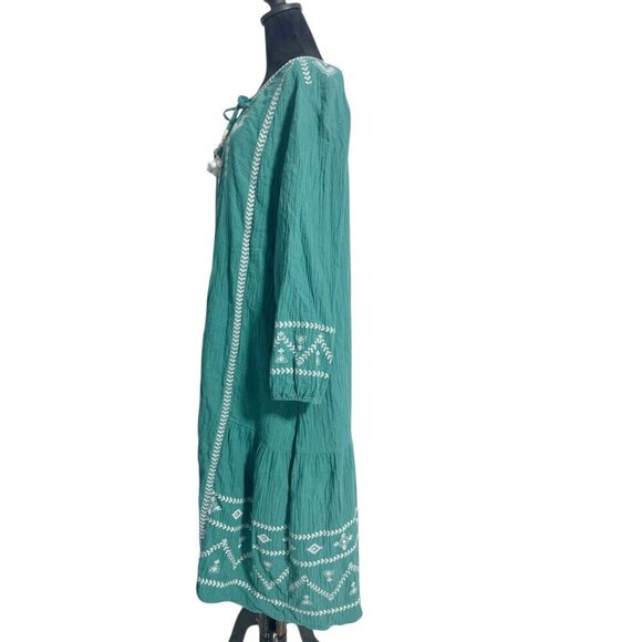 Soft Surroundings Size XL Jolie Embroidered Dress Long Sleeve Boho Midi - Picture 6 of 9
